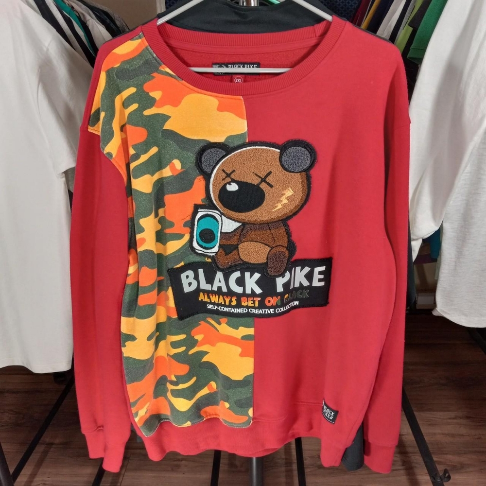 Black Pike designer streetwear crewneck sweatshirt